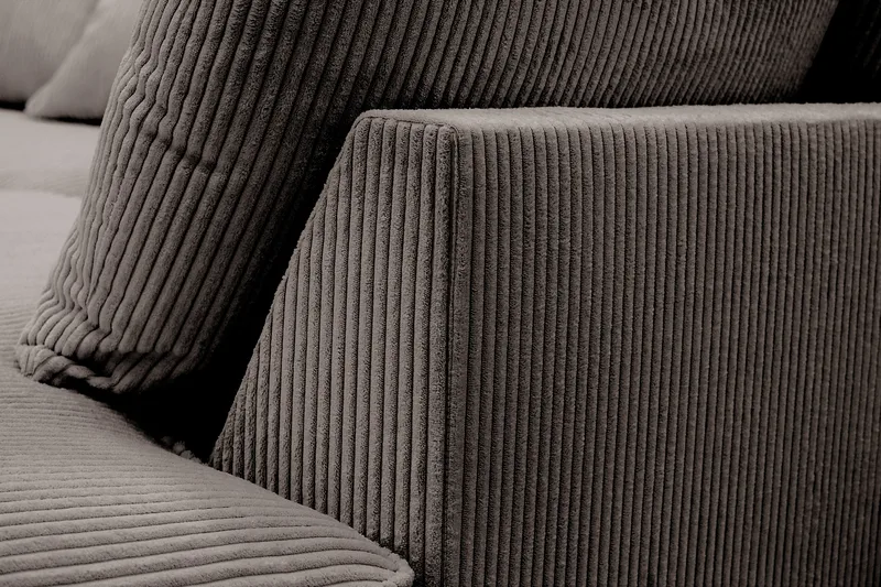 Rossita Lyx 4-istuttava Erittäin syvä Sohva divaanilla Oikea - Tummanharmaa Vakosametti - Huonekalut - Sohva - Divaanisohva