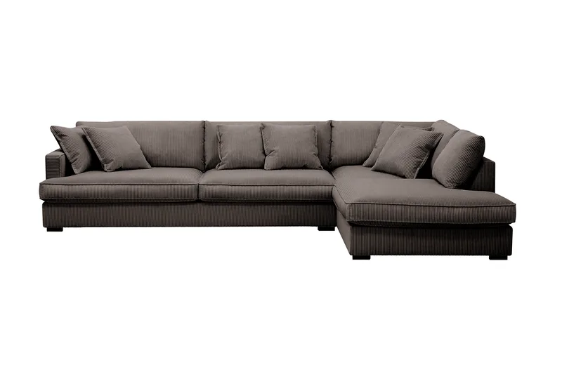 Rossita Lyx 4-istuttava Erittäin syvä Sohva divaanilla Oikea - Tummanharmaa Vakosametti - Huonekalut - Sohva - Divaanisohva