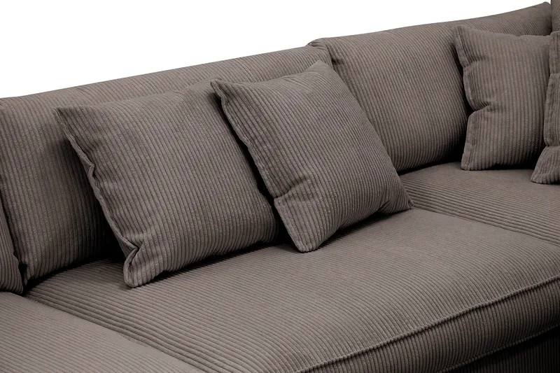 Rossita Lyx 4-istuttava Erittäin syvä Sohva divaanilla Oikea - Tummanharmaa Vakosametti - Huonekalut - Sohva - Divaanisohva