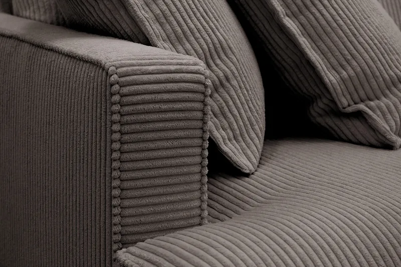 Rossita Lyx 4-istuttava Erittäin syvä Sohva divaanilla Oikea - Tummanharmaa Vakosametti - Huonekalut - Sohva - Divaanisohva