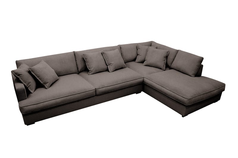 Rossita Lyx 4-istuttava Erittäin syvä Sohva divaanilla Oikea - Tummanharmaa Vakosametti - Huonekalut - Sohva - Divaanisohva