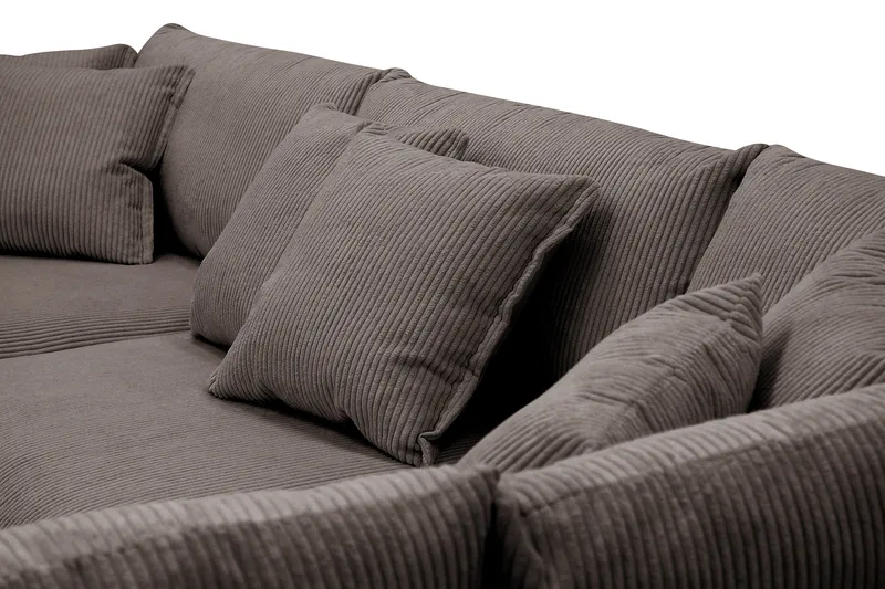 Rossita Lyx 4-istuttava Erittäin syvä Sohva divaanilla Oikea - Tummanharmaa Vakosametti - Huonekalut - Sohva - Divaanisohva