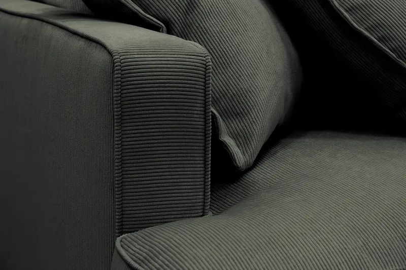 Rossita Lyx 4-istuttava Erittäin syvä Sohva divaanilla Oikea - Tummanvihreä Vakosametti - Huonekalut - Sohva - Divaanisohva