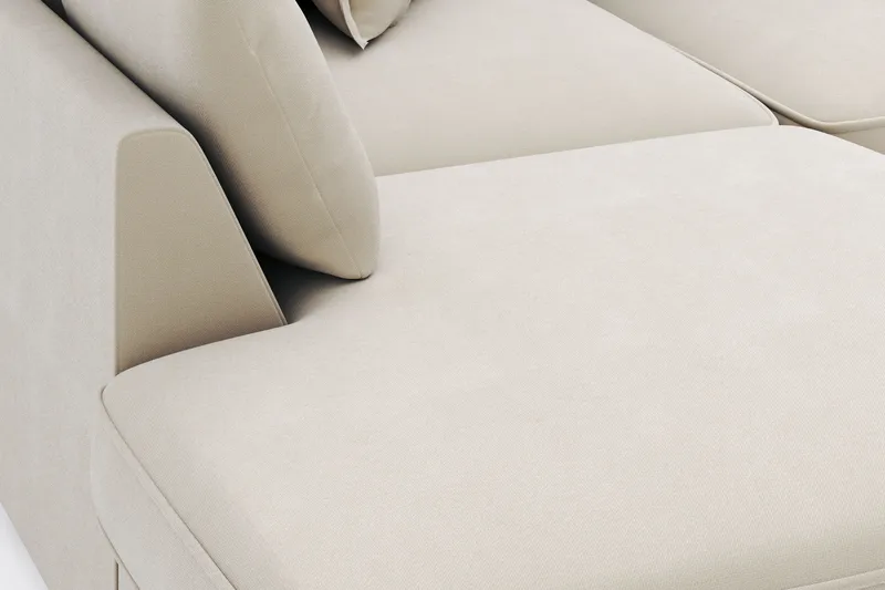 Rossita Lyx 4-istuttava Erittäin syvä Sohva divaanilla Vasen - Beige Kangas - Huonekalut - Sohva - Divaanisohva