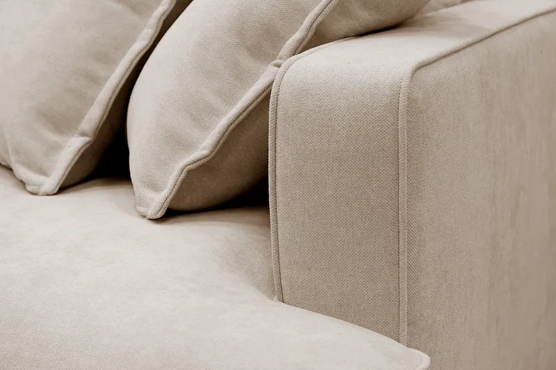 Rossita Lyx 4-istuttava Erittäin syvä Sohva divaanilla Vasen - Beige Kangas - Huonekalut - Sohva - Divaanisohva