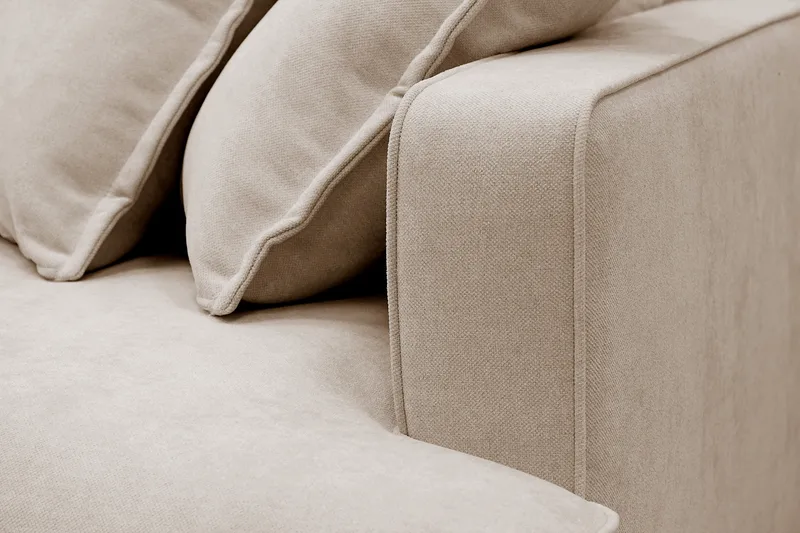 Rossita Lyx 4-istuttava Erittäin syvä Sohva divaanilla Vasen - Beige Kangas - Huonekalut - Sohva - Divaanisohva