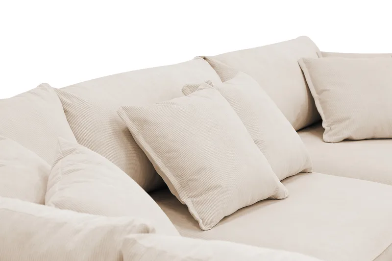 Rossita Lyx 4-istuttava Erittäin syvä Sohva divaanilla Vasen - Beige Vakosametti - Huonekalut - Sohva - Divaanisohva