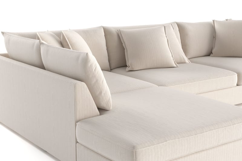Rossita Lyx 4-istuttava Erittäin syvä Sohva divaanilla Vasen - Beige Vakosametti - Huonekalut - Sohva - Divaanisohva