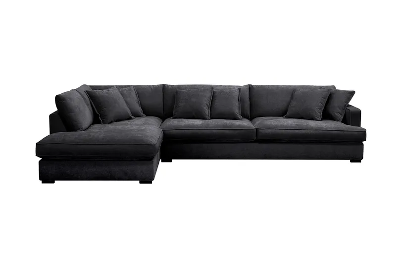 Rossita Lyx 4-istuttava Erittäin syvä Sohva divaanilla Vasen, Musta Chenille