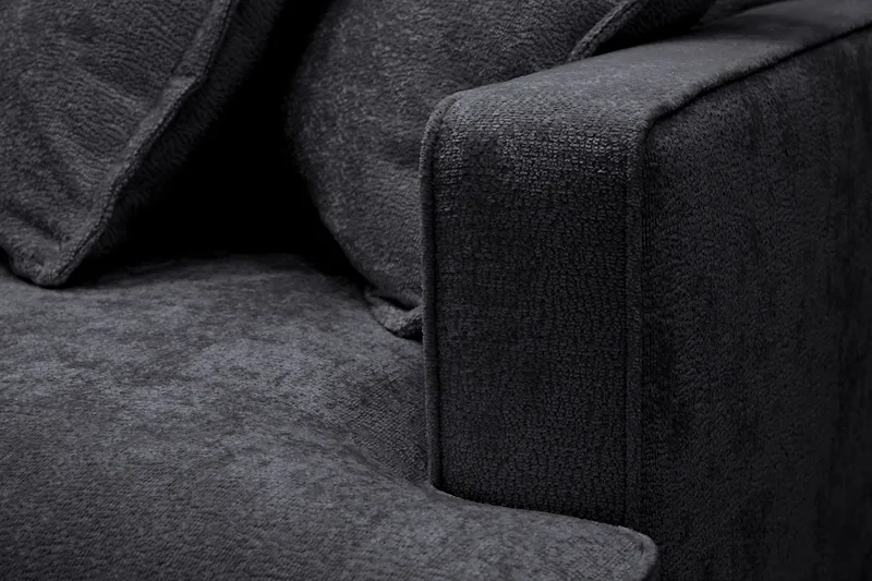 Rossita Lyx 4-istuttava Erittäin syvä Sohva divaanilla Vasen - Musta Chenille - Huonekalut - Sohva - Divaanisohva