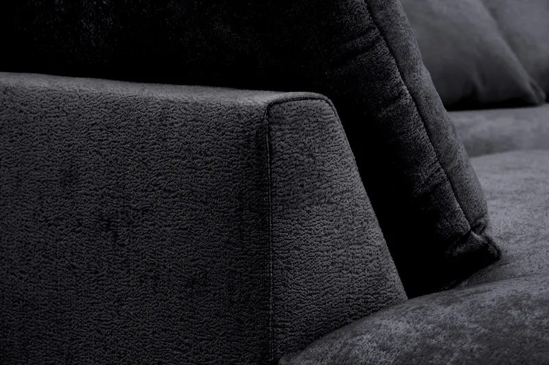Rossita Lyx 4-istuttava Erittäin syvä Sohva divaanilla Vasen - Musta Chenille - Huonekalut - Sohva - Divaanisohva