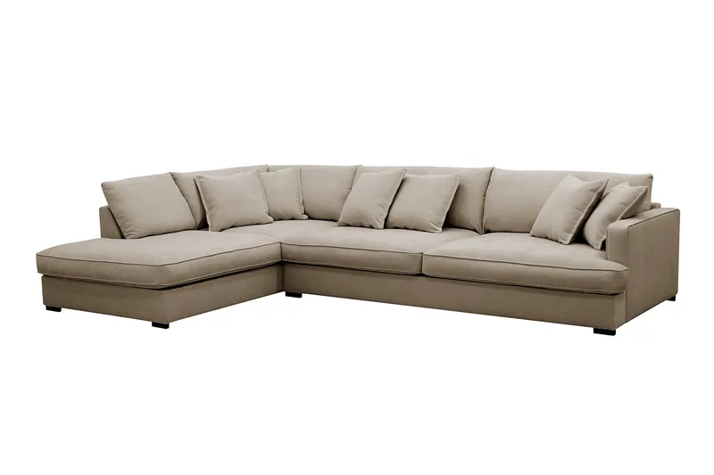 Rossita Lyx 4-istuttava Erittäin syvä Sohva divaanilla Vasen - Ruskea Kangas - Huonekalut - Sohva - Divaanisohva