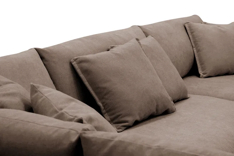 Rossita Lyx 4-istuttava Erittäin syvä Sohva divaanilla Vasen - Ruskea Kangas - Huonekalut - Sohva - Divaanisohva