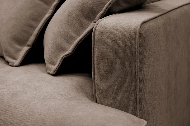 Rossita Lyx 4-istuttava Erittäin syvä Sohva divaanilla Vasen - Ruskea Kangas - Huonekalut - Sohva - Divaanisohva