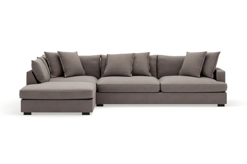 Rossita Lyx 4-istuttava Erittäin syvä Sohva divaanilla Vasen - Ruskea Kangas - Huonekalut - Sohva - Divaanisohva