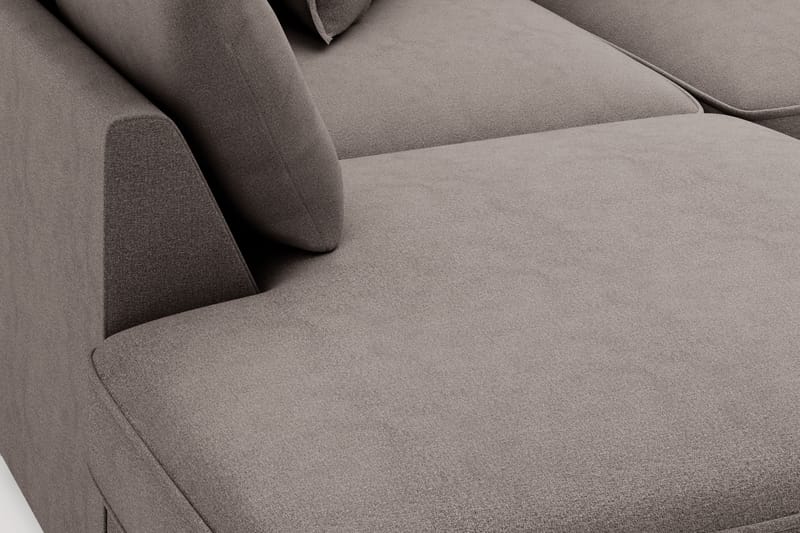 Rossita Lyx 4-istuttava Erittäin syvä Sohva divaanilla Vasen - Ruskea Kangas - Huonekalut - Sohva - Divaanisohva