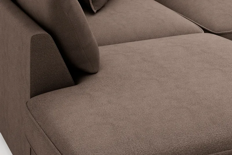 Rossita Lyx 4-istuttava Erittäin syvä Sohva divaanilla Vasen - Ruskea Kangas - Huonekalut - Sohva - Divaanisohva