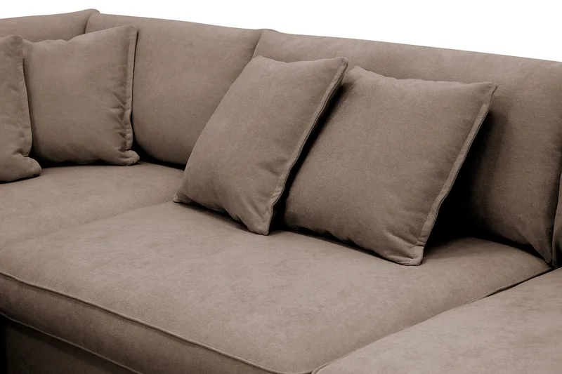 Rossita Lyx 4-istuttava Erittäin syvä Sohva divaanilla Vasen - Ruskea Kangas - Huonekalut - Sohva - Divaanisohva