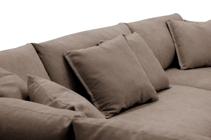 Rossita Lyx 4-istuttava Erittäin syvä Sohva divaanilla Vasen - Ruskea Kangas - Huonekalut - Sohva - Divaanisohva