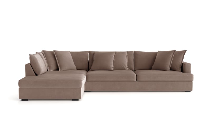 Rossita Lyx 4-istuttava Erittäin syvä Sohva divaanilla Vasen, Ruskea Kangas