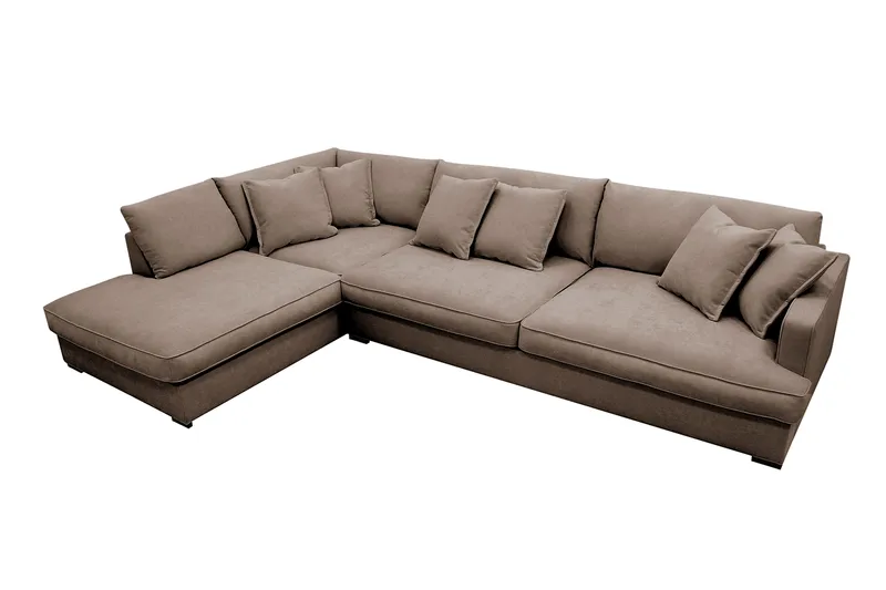 Rossita Lyx 4-istuttava Erittäin syvä Sohva divaanilla Vasen - Ruskea Kangas - Huonekalut - Sohva - Divaanisohva