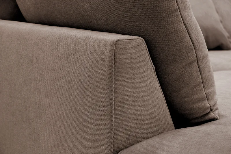 Rossita Lyx 4-istuttava Erittäin syvä Sohva divaanilla Vasen - Ruskea Kangas - Huonekalut - Sohva - Divaanisohva