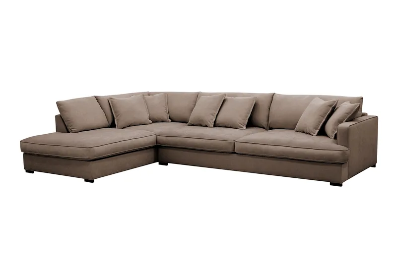 Rossita Lyx 4-istuttava Erittäin syvä Sohva divaanilla Vasen - Ruskea Kangas - Huonekalut - Sohva - Divaanisohva