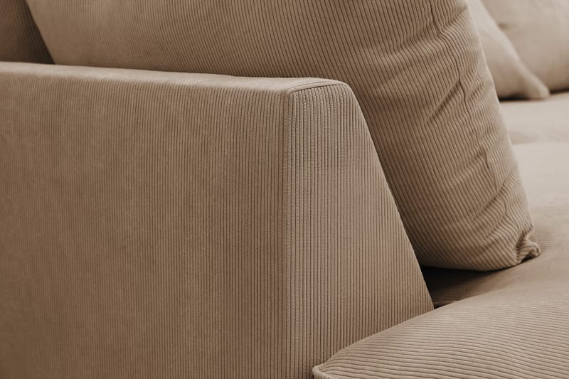 Rossita Lyx 4-istuttava Erittäin syvä Sohva divaanilla Vasen - Ruskea Vakosametti - Huonekalut - Sohva - Divaanisohva