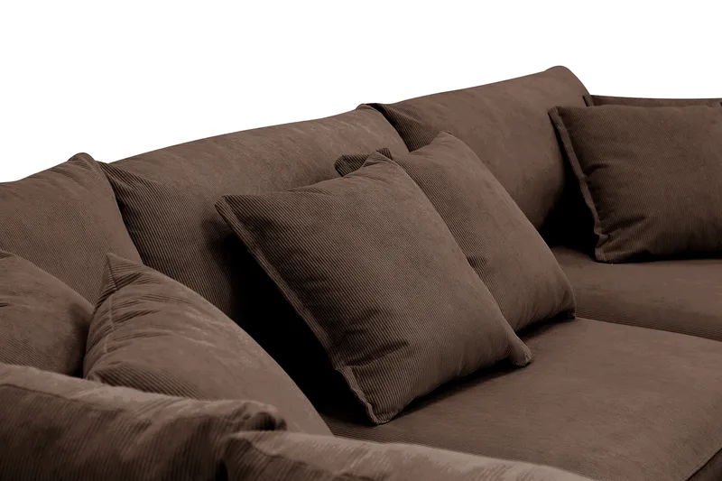 Rossita Lyx 4-istuttava Erittäin syvä Sohva divaanilla Vasen - Ruskea Vakosametti - Huonekalut - Sohva - Divaanisohva