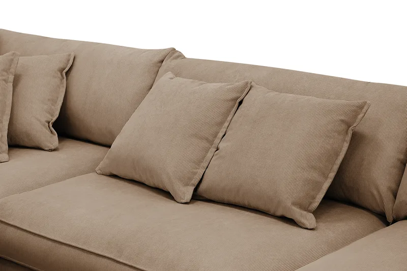 Rossita Lyx 4-istuttava Erittäin syvä Sohva divaanilla Vasen - Ruskea Vakosametti - Huonekalut - Sohva - Divaanisohva