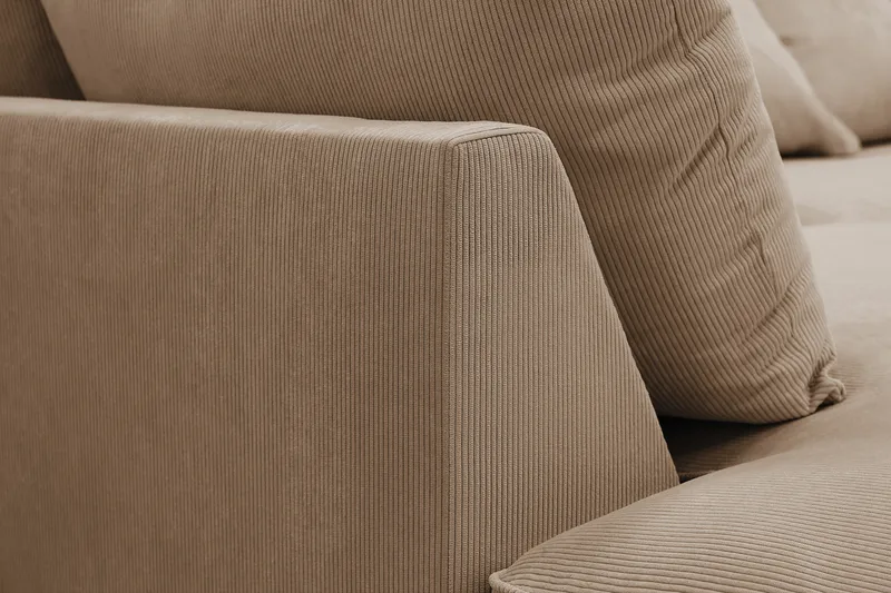 Rossita Lyx 4-istuttava Erittäin syvä Sohva divaanilla Vasen - Ruskea Vakosametti - Huonekalut - Sohva - Divaanisohva