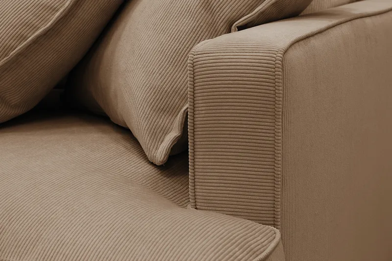 Rossita Lyx 4-istuttava Erittäin syvä Sohva divaanilla Vasen - Ruskea Vakosametti - Huonekalut - Sohva - Divaanisohva