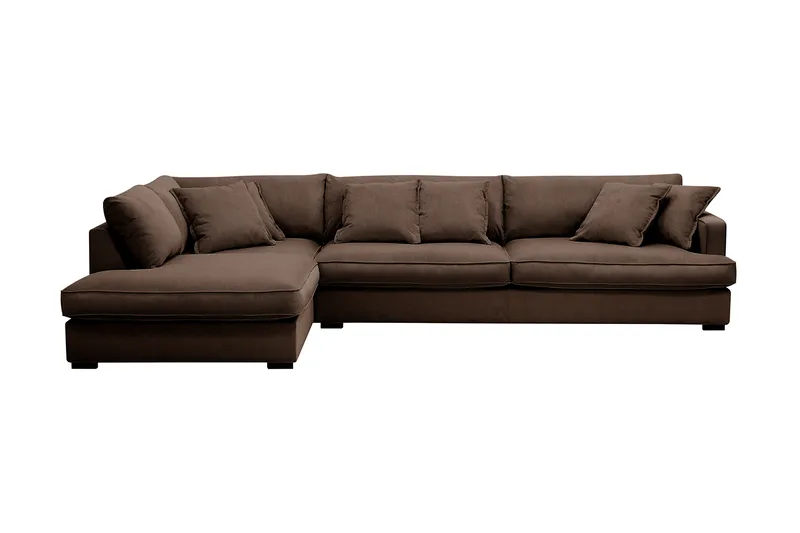 Rossita Lyx 4-istuttava Erittäin syvä Sohva divaanilla Vasen - Ruskea Vakosametti - Huonekalut - Sohva - Divaanisohva
