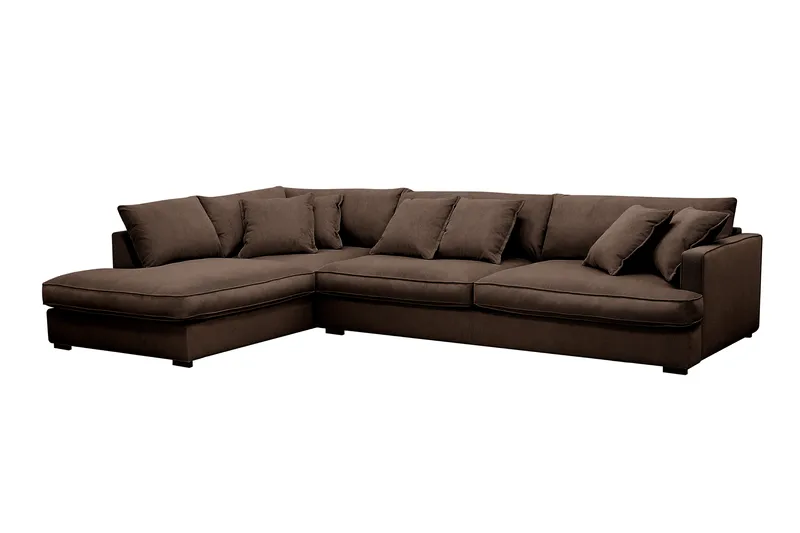 Rossita Lyx 4-istuttava Erittäin syvä Sohva divaanilla Vasen - Ruskea Vakosametti - Huonekalut - Sohva - Divaanisohva