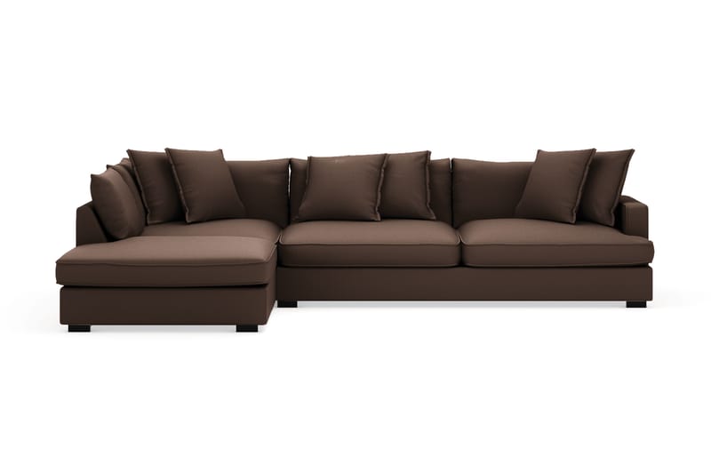 Rossita Lyx 4-istuttava Erittäin syvä Sohva divaanilla Vasen - Ruskea Vakosametti - Huonekalut - Sohva - Divaanisohva