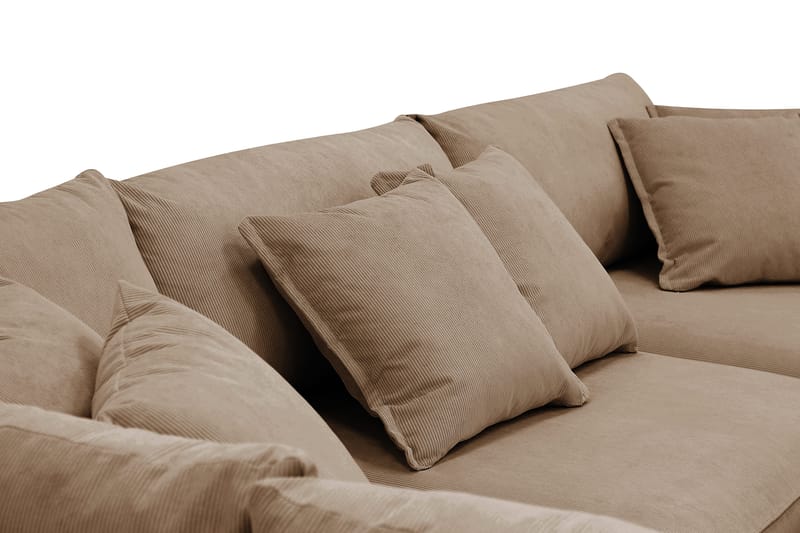 Rossita Lyx 4-istuttava Erittäin syvä Sohva divaanilla Vasen - Ruskea Vakosametti - Huonekalut - Sohva - Divaanisohva