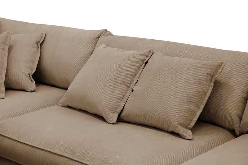 Rossita Lyx 4-istuttava Erittäin syvä Sohva divaanilla Vasen - Ruskea Vakosametti - Huonekalut - Sohva - Divaanisohva