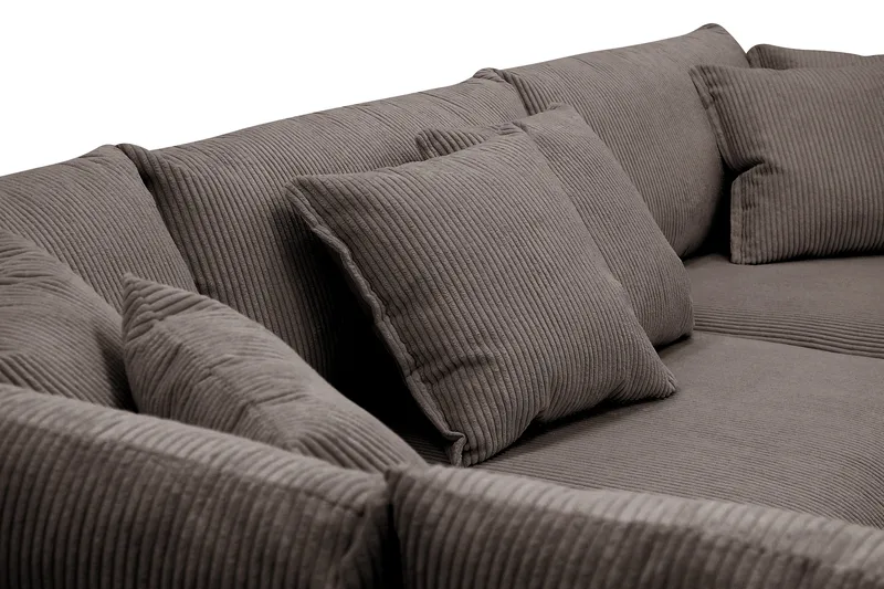 Rossita Lyx 4-istuttava Erittäin syvä Sohva divaanilla Vasen - Tummanharmaa Vakosametti - Huonekalut - Sohva - Divaanisohva