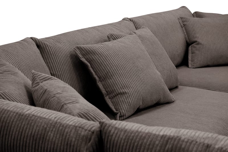 Rossita Lyx 4-istuttava Erittäin syvä Sohva divaanilla Vasen - Tummanharmaa Vakosametti - Huonekalut - Sohva - Divaanisohva