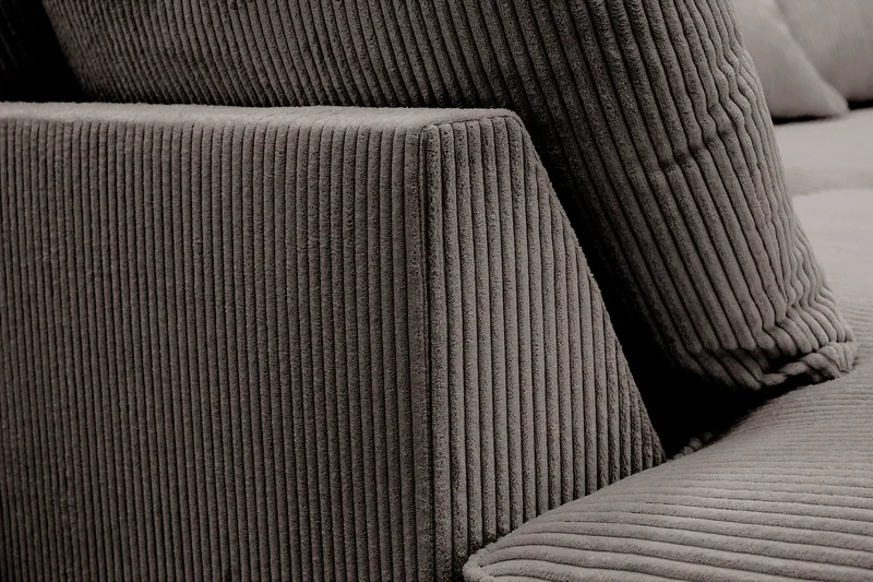 Rossita Lyx 4-istuttava Erittäin syvä Sohva divaanilla Vasen - Tummanharmaa Vakosametti - Huonekalut - Sohva - Divaanisohva