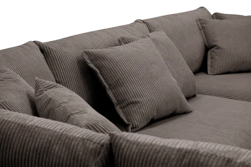 Rossita Lyx 4-istuttava Erittäin syvä Sohva divaanilla Vasen - Tummanharmaa Vakosametti - Huonekalut - Sohva - Divaanisohva