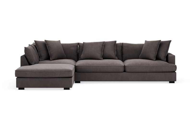Rossita Lyx 4-istuttava Erittäin syvä Sohva divaanilla Vasen - Tummanharmaa Vakosametti - Huonekalut - Sohva - Divaanisohva