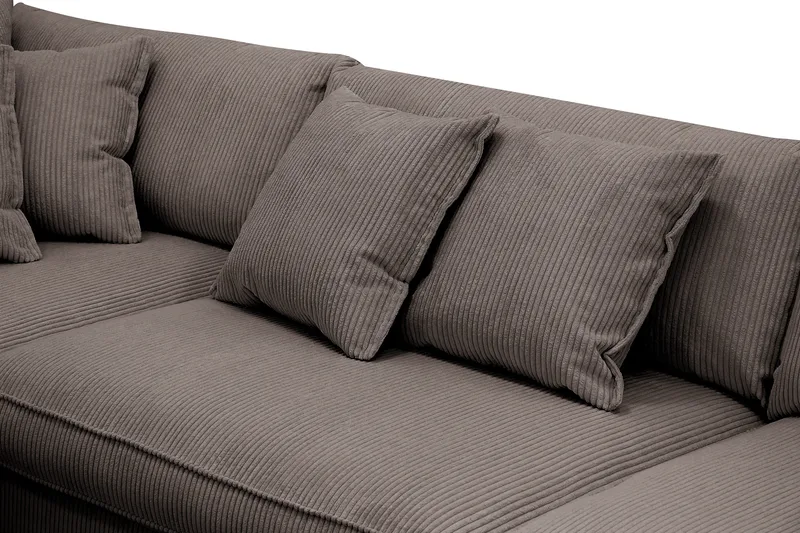 Rossita Lyx 4-istuttava Erittäin syvä Sohva divaanilla Vasen - Tummanharmaa Vakosametti - Huonekalut - Sohva - Divaanisohva