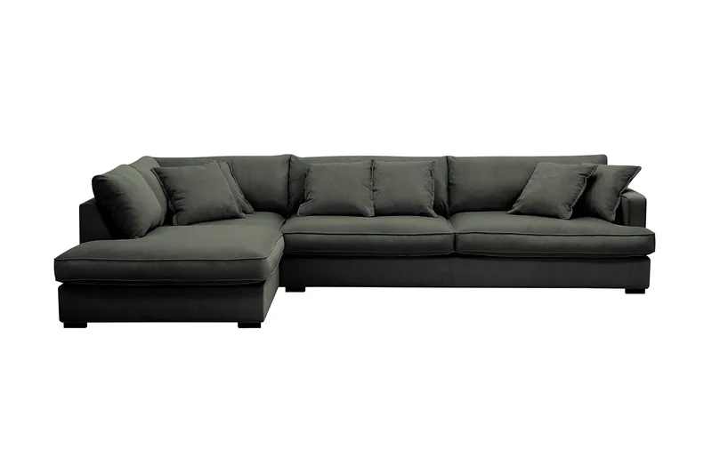 Rossita Lyx 4-istuttava Erittäin syvä Sohva divaanilla Vasen - Tummanvihreä Vakosametti - Huonekalut - Sohva - Divaanisohva