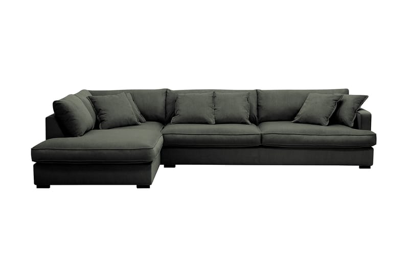 Rossita Lyx 4-istuttava Erittäin syvä Sohva divaanilla Vasen, Tummanvihreä Vakosametti