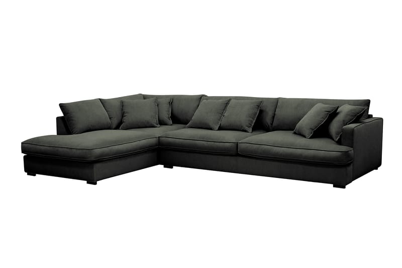 Rossita Lyx 4-istuttava Erittäin syvä Sohva divaanilla Vasen - Tummanvihreä Vakosametti - Huonekalut - Sohva - Divaanisohva