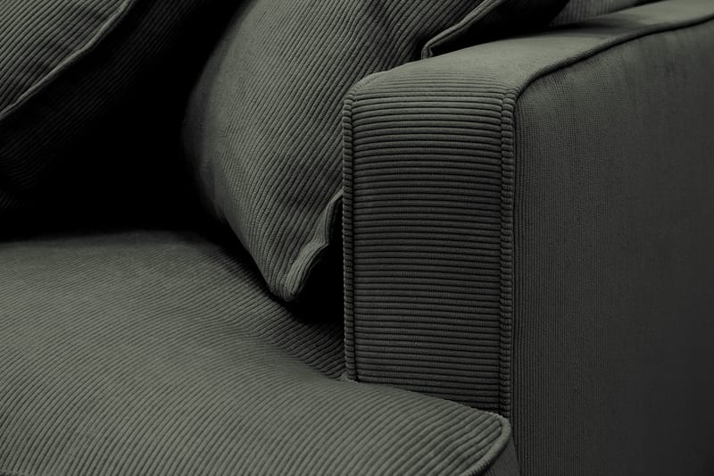 Rossita Lyx 4-istuttava Erittäin syvä Sohva divaanilla Vasen - Tummanvihreä Vakosametti - Huonekalut - Sohva - Divaanisohva