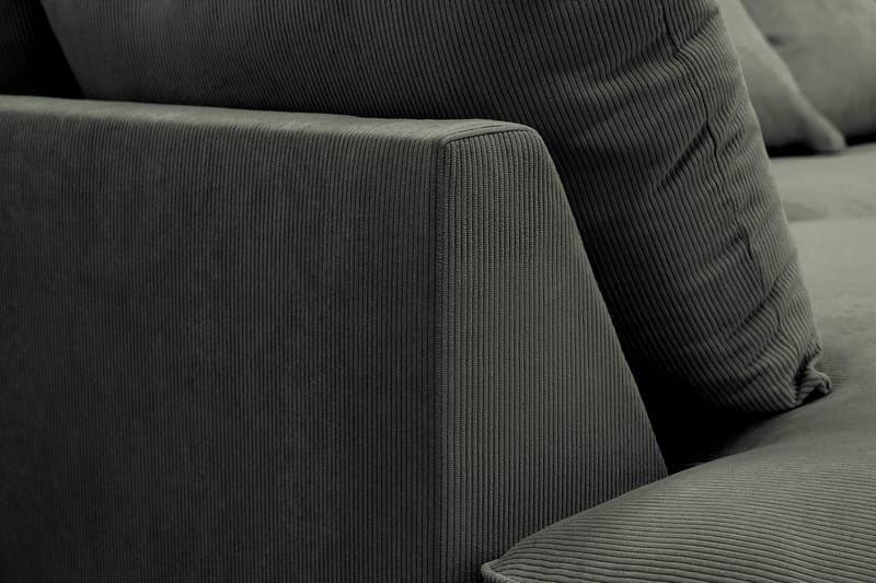 Rossita Lyx 4-istuttava Erittäin syvä Sohva divaanilla Vasen - Tummanvihreä Vakosametti - Huonekalut - Sohva - Divaanisohva