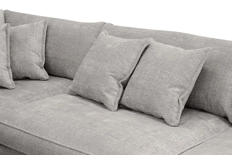 Rossita Lyx 4-istuttava Erittäin syvä Sohva divaanilla Vasen - Vaaleanharmaa Chenille - Huonekalut - Sohva - Divaanisohva