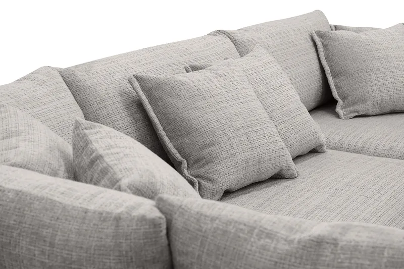 Rossita Lyx 4-istuttava Erittäin syvä Sohva divaanilla Vasen - Vaaleanharmaa Chenille - Huonekalut - Sohva - Divaanisohva